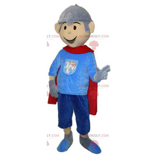 Knight mascot with a cape and a helmet - Redbrokoly.com