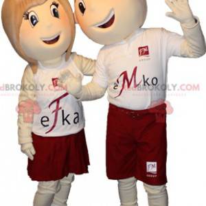 2 mascotes, um menino e uma menina. Casal de mascotes -