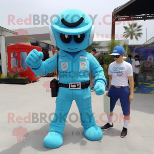 Cyan Para Commando maskot...