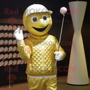 Gouden golfbal mascotte...