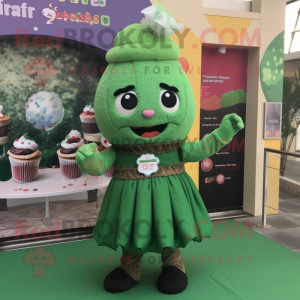 Skovgrøn Cupcake maskot...
