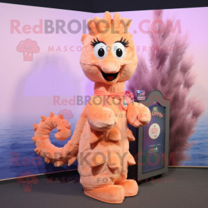 Peach Seahorse maskot...