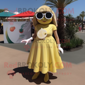 Tan Lemon maskot kostym...