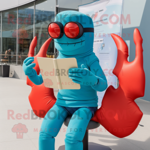 Cyan Lobster Bisque maskot...