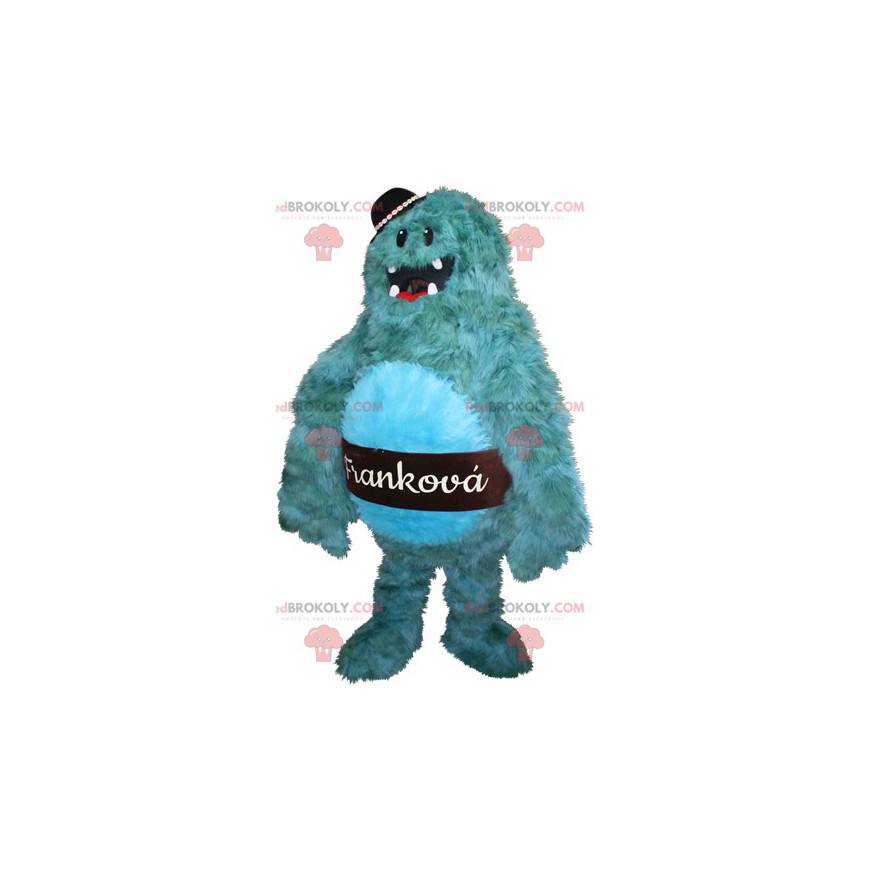 Hairy and fun blue monster mascot. Yeti mascot - Redbrokoly.com