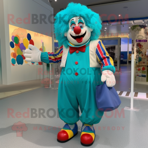 Turquoise Clown mascotte...