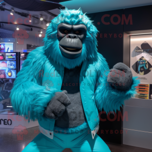 Turquoise Gorilla mascotte...