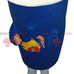 Mascote do iogurte azul Danone. Mascote de sobremesas lácteas -