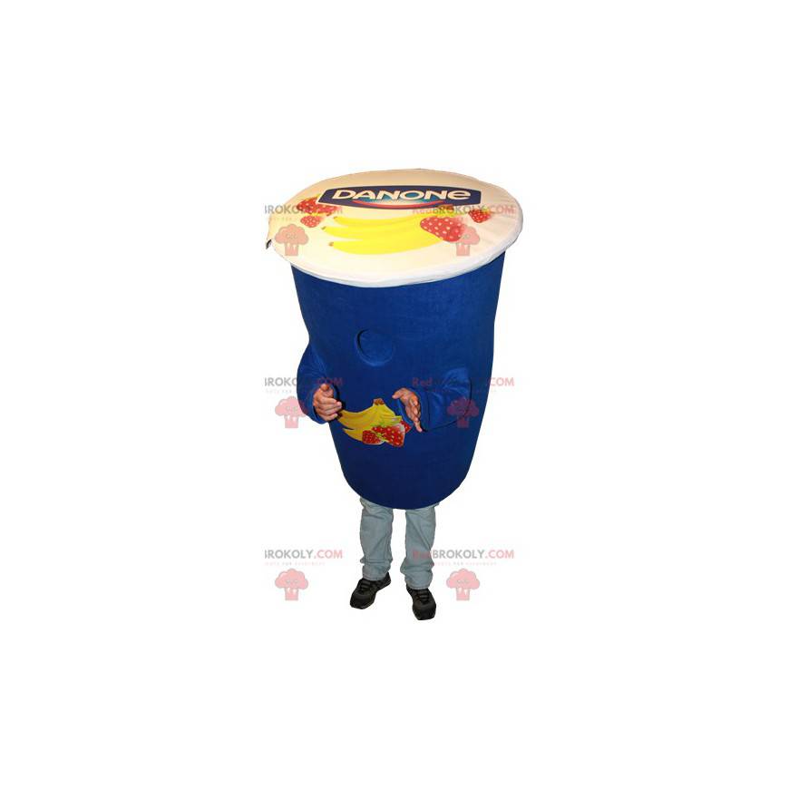 Danone Blue Joghurt Maskottchen. Milch Dessert Maskottchen -