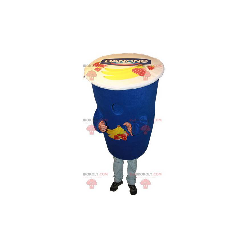 Danone blue yogurt mascot. Dairy dessert mascot - Redbrokoly.com