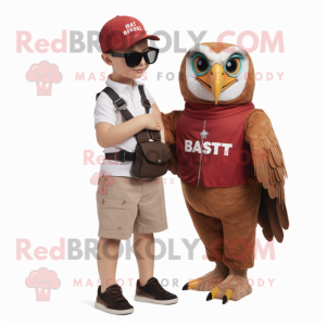 Rust Falcon mascot costume character dressed with a Romper and Watches