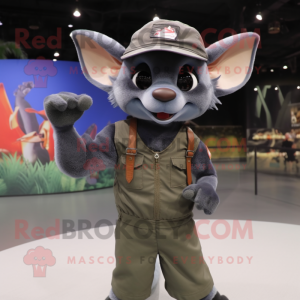 nan Bat mascot costume character dressed with a Tank Top and Berets