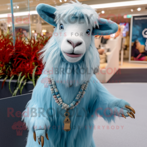 Sky Blue Angora Goat maskot...