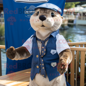 Navy Otter mascotte kostuum...