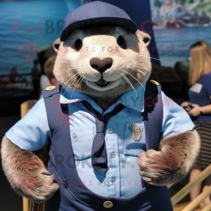 Marinblå Otter maskot...