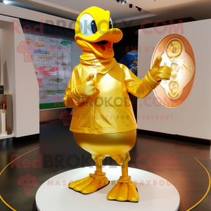 Gold Duck mascotte kostuum...