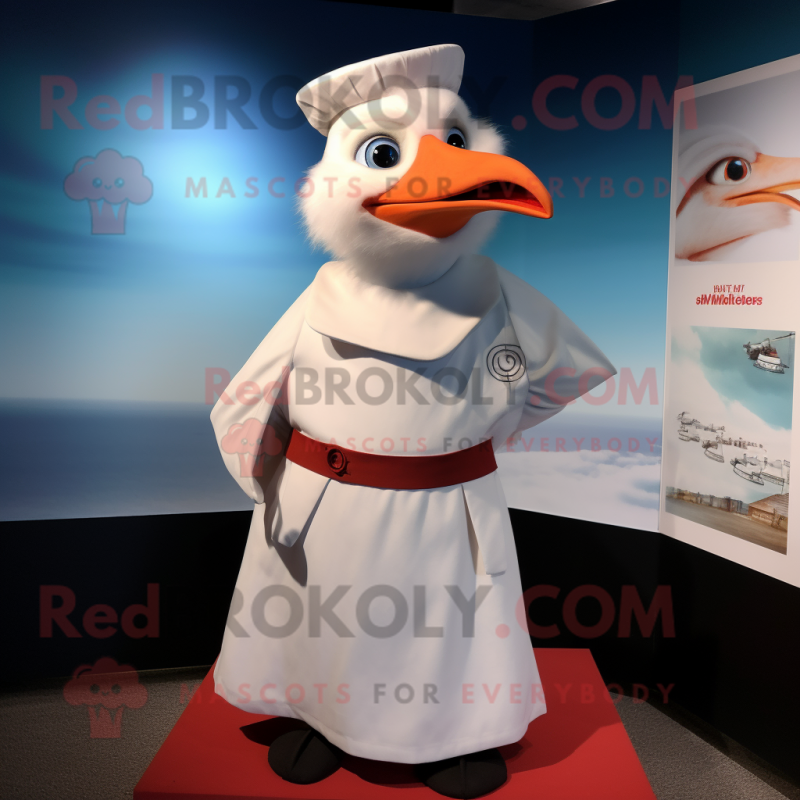 nan Seagull mascot costume character dressed with a Cover-up and Ties