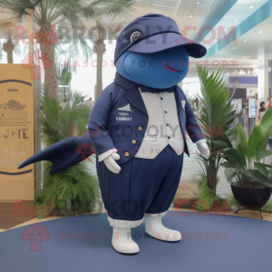 Navy Blue Whale maskot...