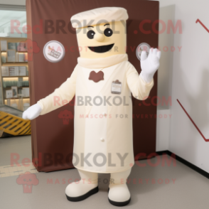 Cream Doctor mascot costume character dressed with a Sheath Dress and Foot pads