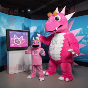 Roze Stegosaurus mascotte...