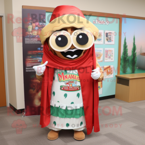 nan Enchiladas mascot costume character dressed with a Maxi Dress and Reading glasses