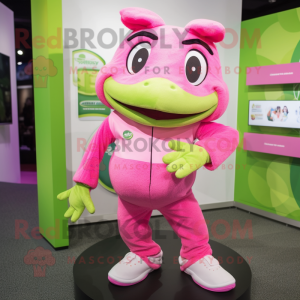 Pink Frog mascotte kostuum...