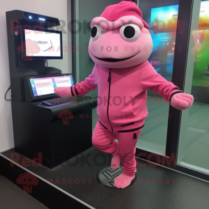 Pink Frog mascotte kostuum...