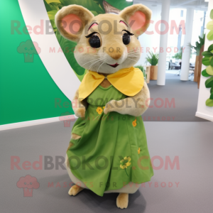 Olive Dormouse maskot drakt...