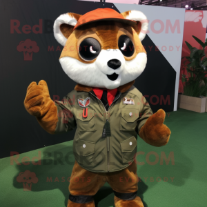 Olive Red Panda mascotte...