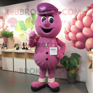 Pink Grape mascotte kostuum...