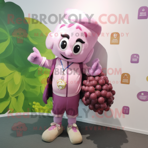 Pink Grape maskot kostume...