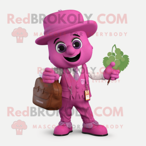 Pink Grape maskot kostume...