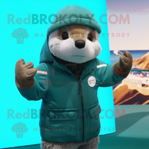 Teal Otter mascotte kostuum...