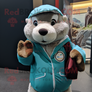 Teal Otter mascotte kostuum...