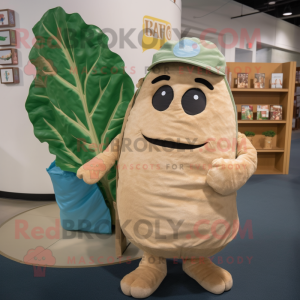 Tan Cabbage Leaf maskot...