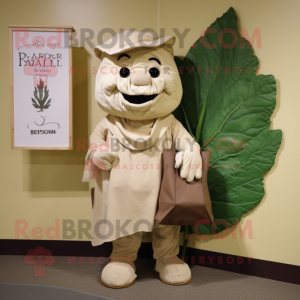 Tan Cabbage Leaf maskot...