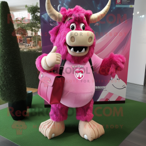 Pink Minotaur maskot...