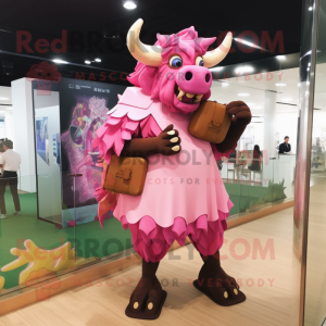 Pink Minotaur maskot...