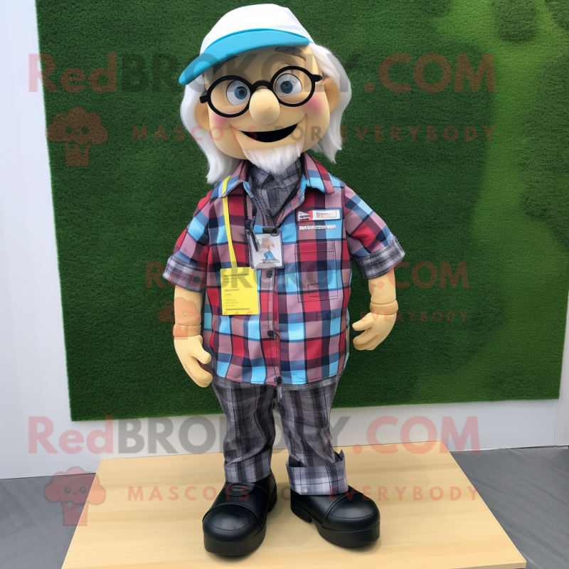 nan Doctor mascot costume character dressed with a Flannel Shirt and Shoe clips nan Doctor mascot costume character dressed with a Flannel Shirt and Shoe clips
