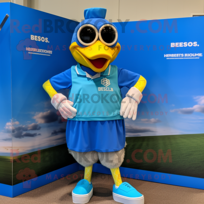 Blue Hens mascot costume character dressed with a Board Shorts and Cufflinks