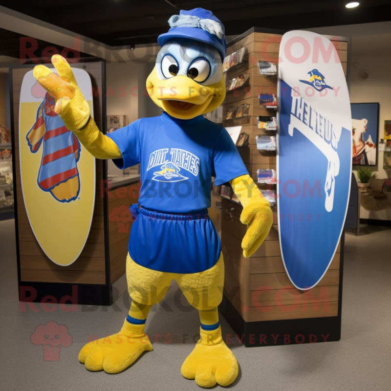 Blue Hens mascot costume character dressed with a Board Shorts and Cufflinks