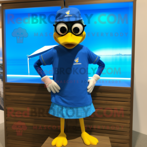 Blue Hens mascot costume character dressed with a Board Shorts and Cufflinks