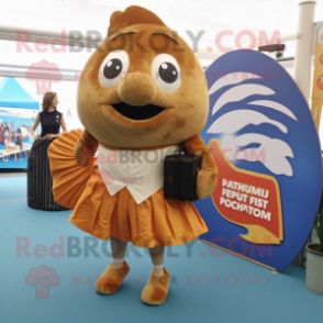 Brown Fish And Chips mascot costume character dressed with a One-Piece Swimsuit and Briefcases