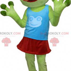 Very funny green frog mascot with big eyes - Redbrokoly.com