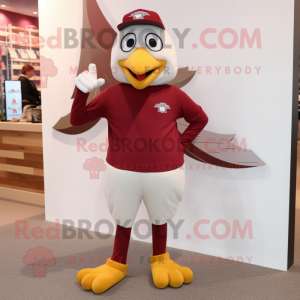 Maroon Gull maskot kostume...