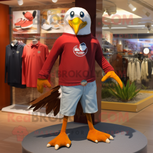 Maroon Gull maskot kostume...