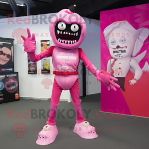 Pink Undead maskot kostume...