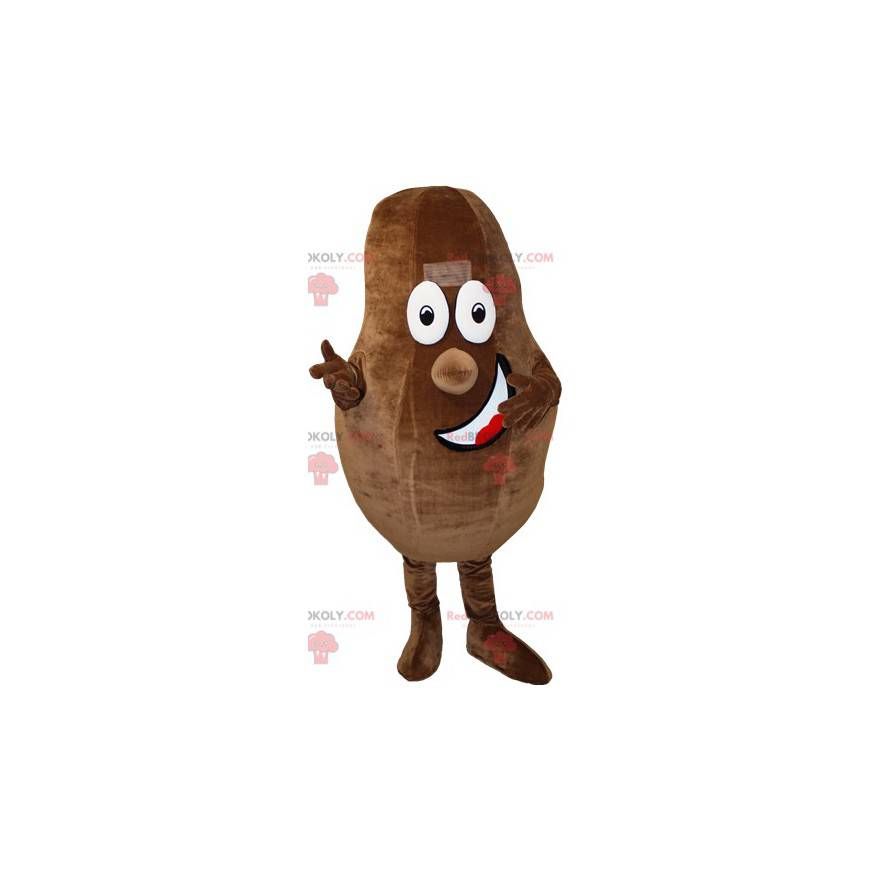 Gigantische cacaoboon mascotte. Chocolade mascotte -
