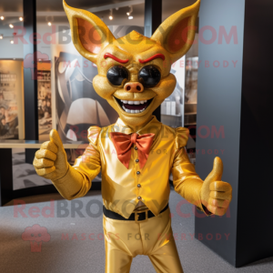 Gold Devil maskot kostume...