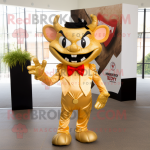 Gold Devil mascotte kostuum...